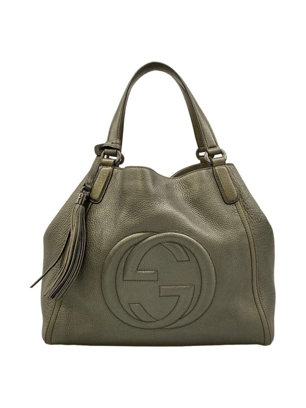 Gucci Tote Soho Cellarius Gray Leather